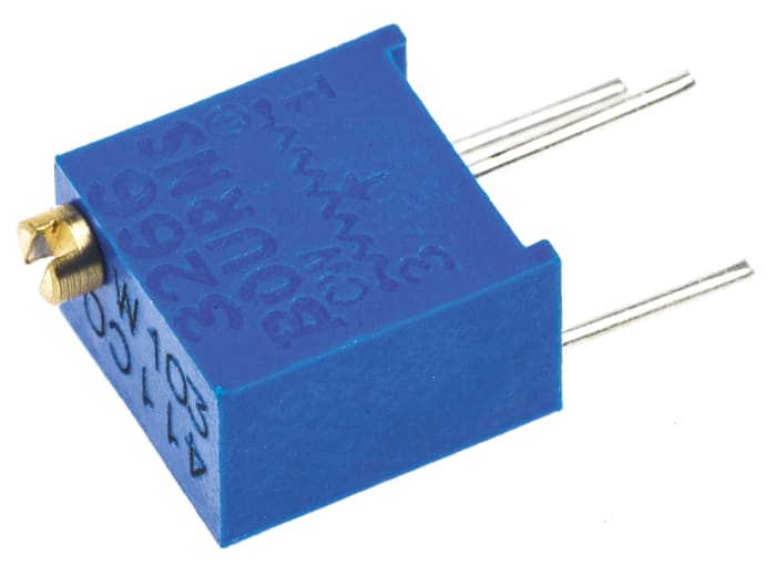 Bourns Trimpot (Trimmer Potansiyometre) 10kΩ, 12 Dönüşlü, Üstten Ayarlı, 1/4W, ±100ppm/°C, Pinli, 3266W Serisi