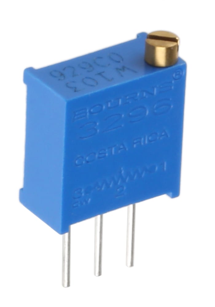 Potentiomètre trimmer Bourns série 3296 10kΩ Traversant 25 tours Réglage par le dessus