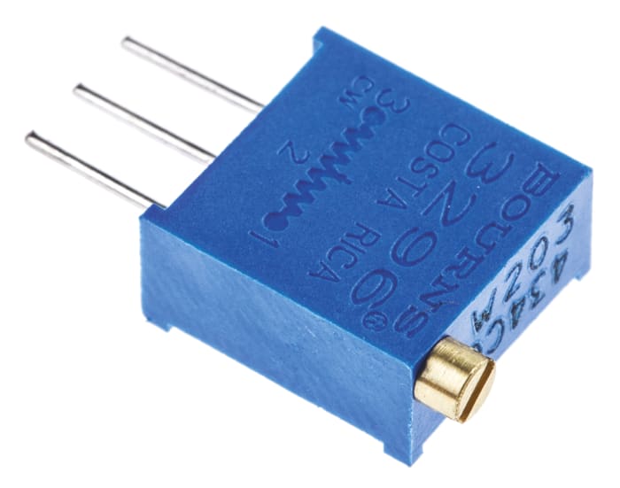 Potentiomètre trimmer Bourns série 3296 20kΩ Traversant 25 tours Réglage par le dessus