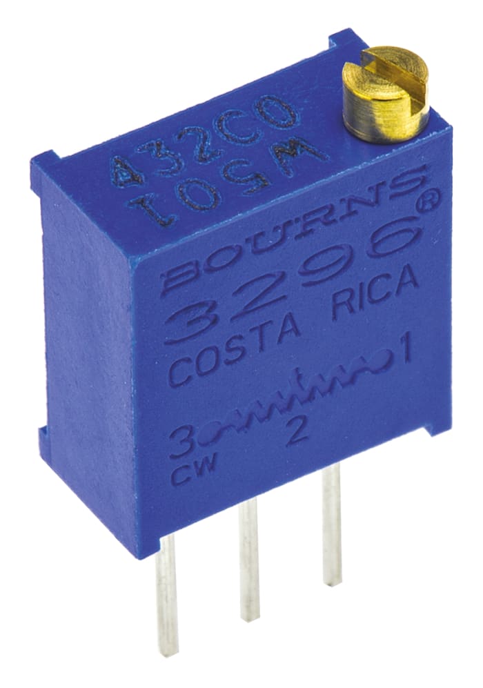 Ladicí potenciometr 500Ω ±10% ±100ppm/°C 0.5W 25otáčkový, Průchozí otvor, Kolík, řada: 3296 Bourns