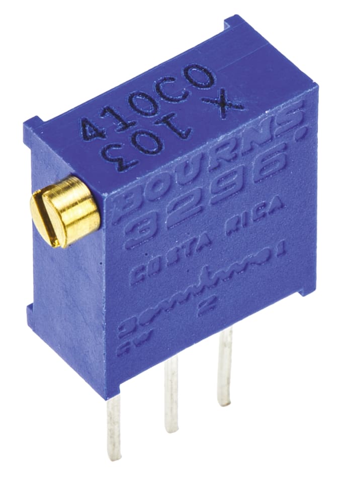 Bourns Trimpot (Trimmer Potansiyometre) 10kΩ, 25 Dönüşlü, Yandan Ayarlı, 1/2W, ±100ppm/°C, Pinli, 3296X Serisi