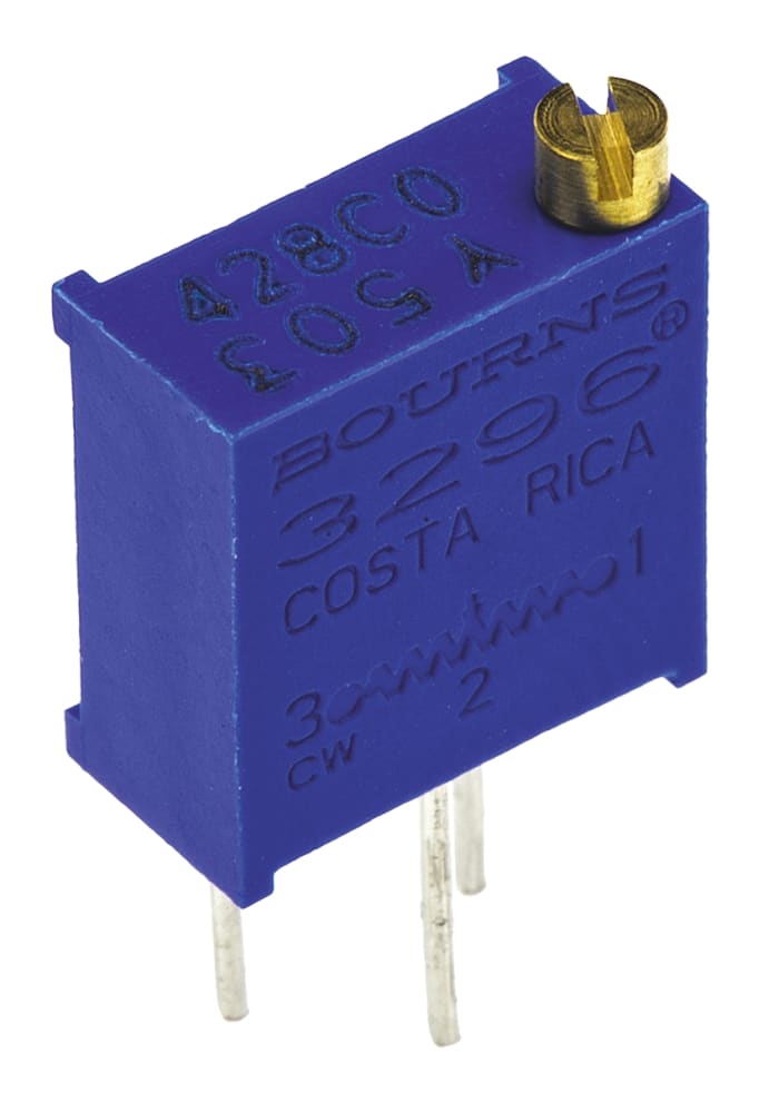 Potentiomètre trimmer Bourns série 3296 50kΩ Traversant 25 tours Réglage par le dessus