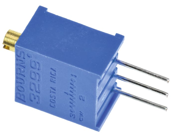 Potentiomètre trimmer Bourns série 3299 10kΩ Traversant 25 tours Réglage par le dessus