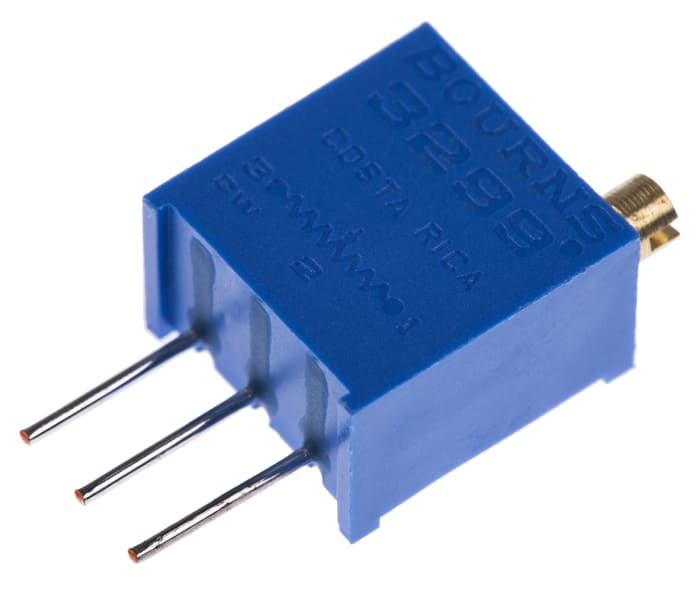 Potentiomètre trimmer Bourns série 3299 50kΩ Traversant 25 tours Réglage par le dessus
