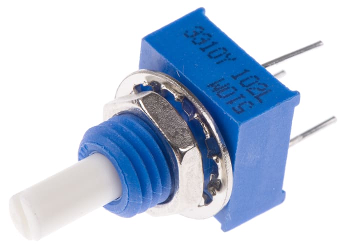 Bourns 3310 1kΩ Rotary Potentiometer 1-Gang, Panel Mount (Through Hole), 3310Y-001-102L