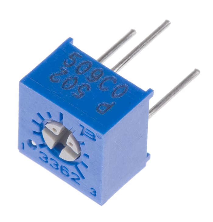 3362P-1-502LF Bourns | 5kΩ, Through Hole Trimmer Potentiometer 0.5W Top ...