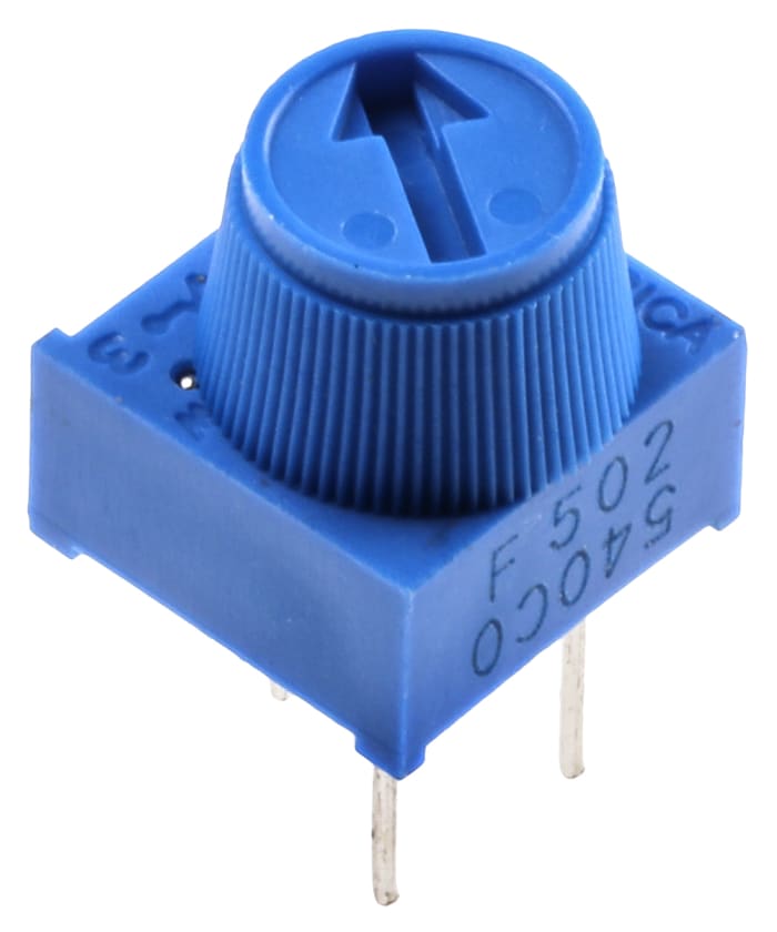 5kΩ, Through Hole Trimmer Potentiometer 0.5W Top Adjust Bourns, 3386