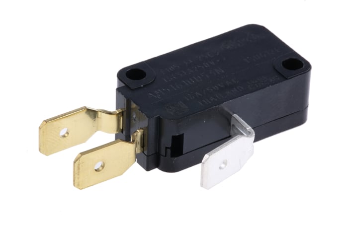 Panasonic Plunger Microswitch, Tab Terminal, 16 A @ 250 V ac, SPDT