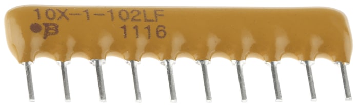 Bourns Bussed Resistor Network 1kΩ ±2% 9 Resistors, 1.25W Total, SIP package 4600X Through Hole