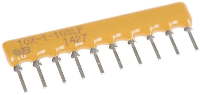 Bourns, 4600X 10kΩ ±2% Bussed Resistor Array, 9 Resistors, 1.25W total, SIP, Through Hole