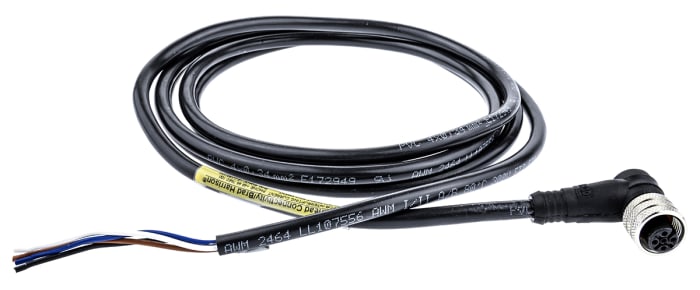 Brad from Molex Right Angle Female 4 way M12 to Unterminated Sensor Actuator Cable, 2m