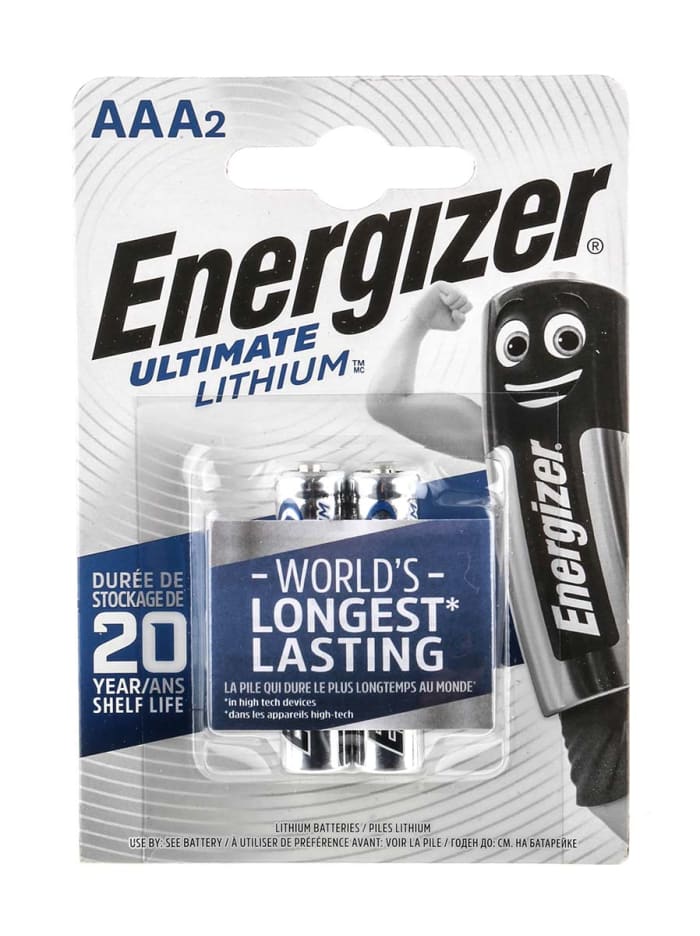 Piles AAA Energizer Lithium Fer Disulfide 1.5V