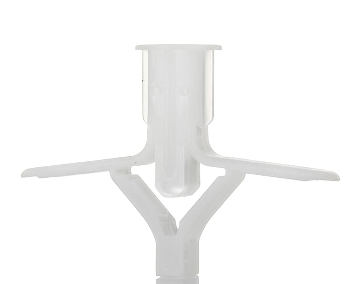 RS PRO White Plastic Spring Toggle Fixings, 8mm fixing hole diameter