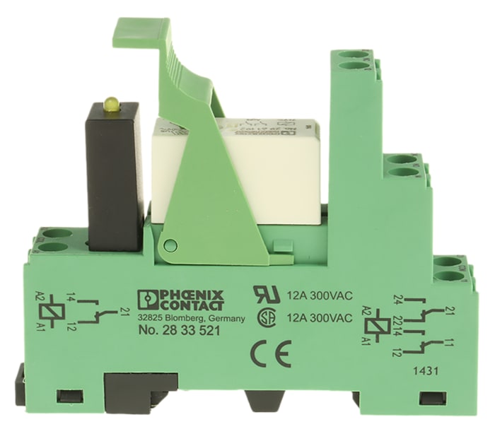 Phoenix Contact PR1-RSC3-LDP-24DC/2X21 Series Interface Relay Module, DIN Rail Mount, 24V dc Coil, DPDT, 2-Pole
