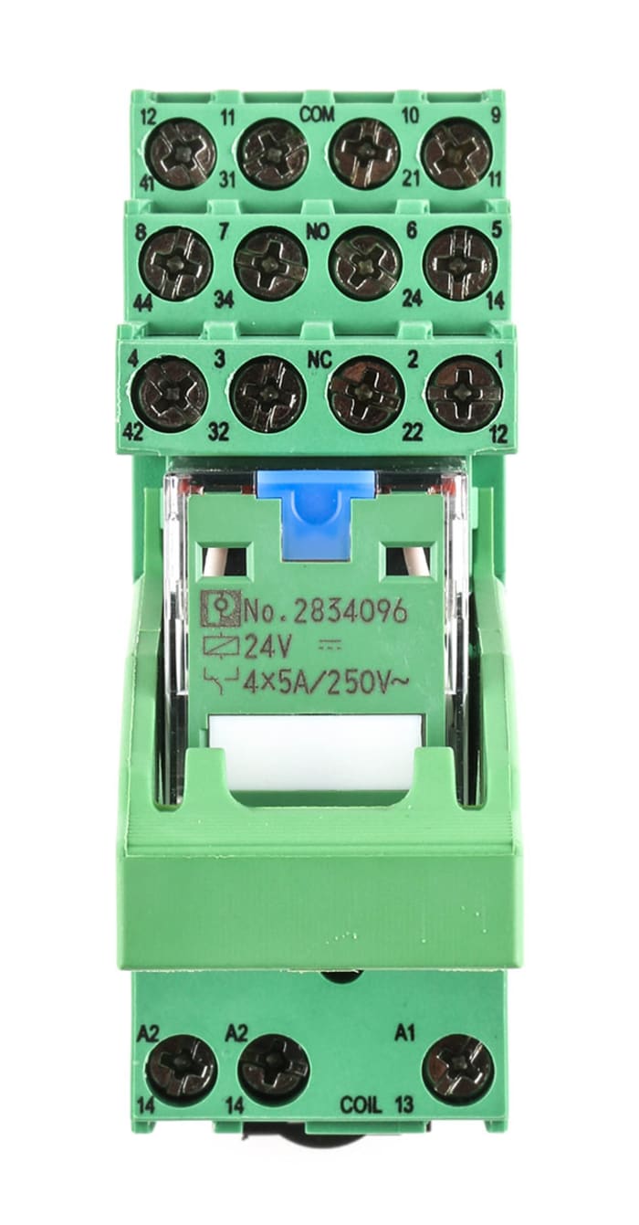 Módulo de interfaz de relé Phoenix Contact PR2-RSC3-LDP-24DC/4X21AU, 4PDT, 24V dc, para carril DIN