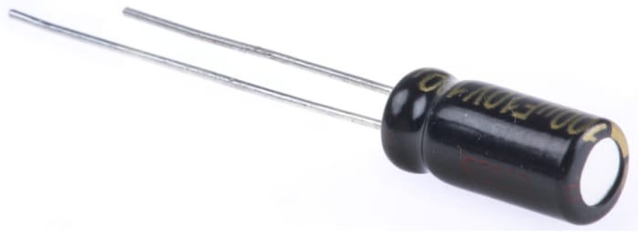 Panasonic 100μF Aluminium Electrolytic Capacitor 10V dc, Radial, Through Hole - EEUFM1A101