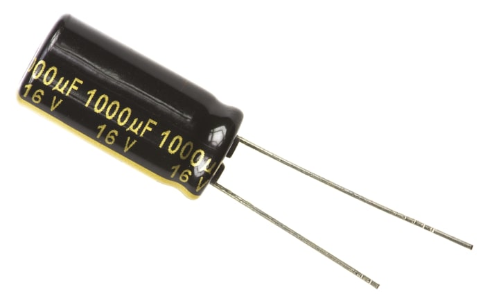Panasonic 1000μF Aluminium Electrolytic Aluminium Electrolytic Capacitor 16V dc, Radial, Through Hole - EEUFM1C102
