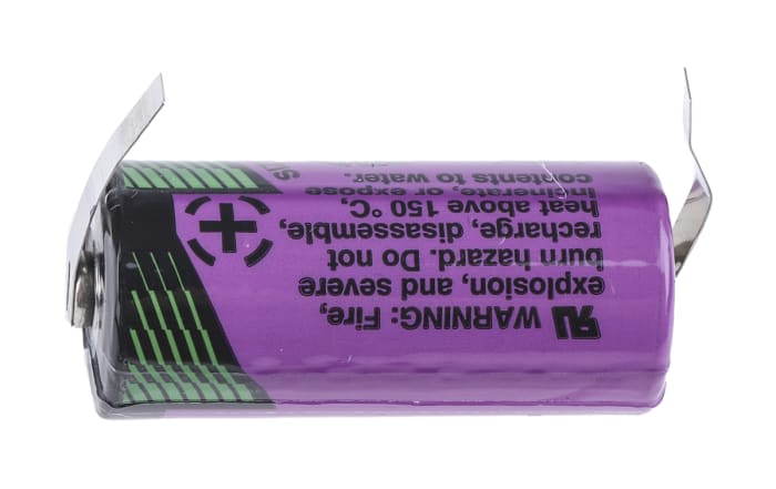 Pila 2/3 AA de Cloruro de Tionilo-Litio, 3.6V, 1.1Ah, terminal tipo