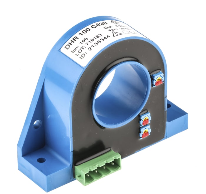LEM DHR Series Current Transformer, 100A Input, 100:1, 4 → 20 mA Output, 32mm Bore, 20 → 50 V dc
