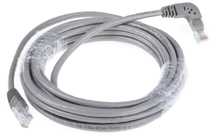 RS PRO Cat5e Male RJ45 to Male RJ45 Ethernet Cable Grey, 5m