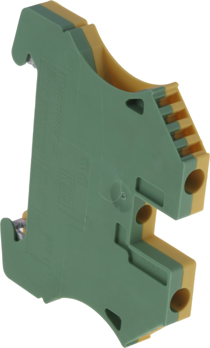 Weidmuller 2-Way WPE 4 Earth Terminal Block, 10 → 22 AWG Wire, Screw Down, Wemid Housing, ATEX