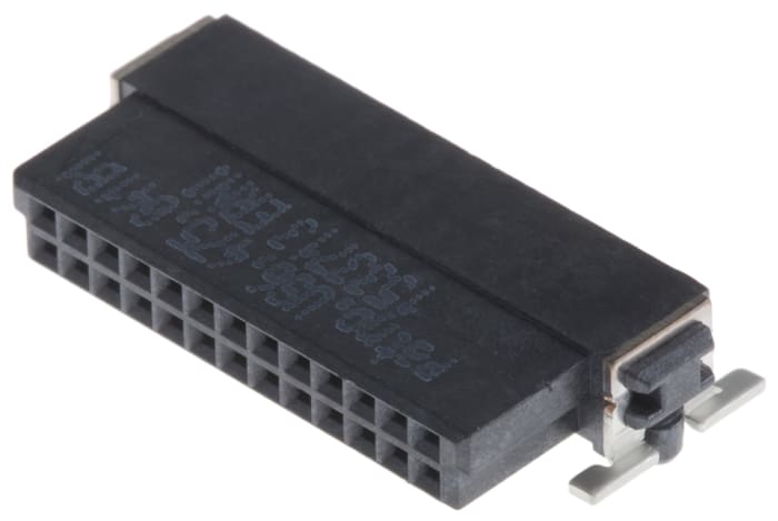 ERNI SMC Series Right Angle Surface Mount PCB Socket, 26-Contact, 2-Row, 1.27mm Pitch, Solder Termination