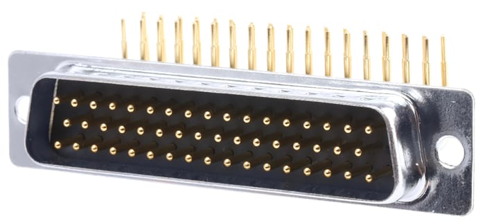Connecteur Sub-D Mâle RS PRO 50 voies Traversant Angle droit