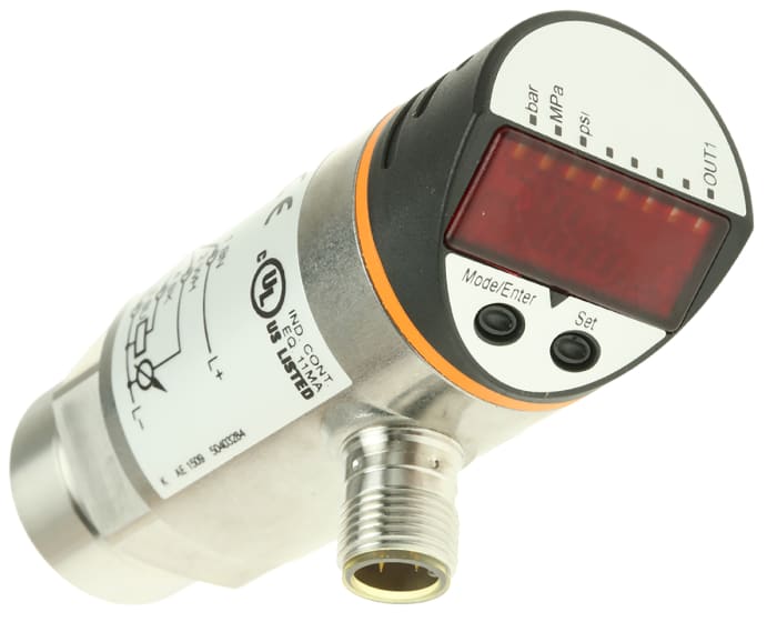 ifm electronic Pressure Sensor, 0bar Min, 100bar Max, Analogue, DC PNP - NO/NC Programmable Output, Relative Reading