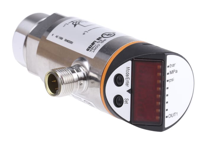 ifm electronic Pressure Sensor, 0bar Min, 250bar Max, Analogue, DC PNP - NO/NC Programmable Output, Relative Reading