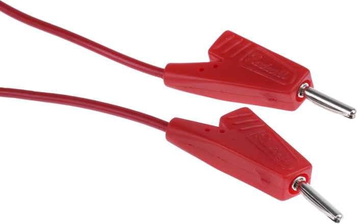 Radiall Zkušební kabel s konektorem, Červená 5A, délka kabelů: 200 mm, 250V ac, Termoplast