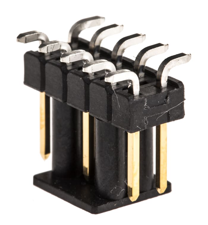 TE Connectivity AMPMODU MOD II Series Straight Surface Mount Pin Header, 10 Contact(s), 2.54mm Pitch, 2 Row(s),