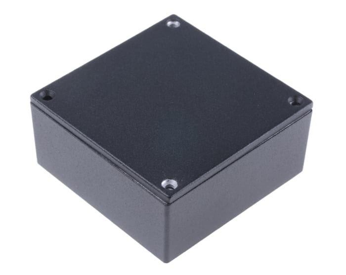 Hammond 1590 Series Black Die Cast Aluminium Enclosure, IP54, Black Lid, 92 x 92 x 38mm