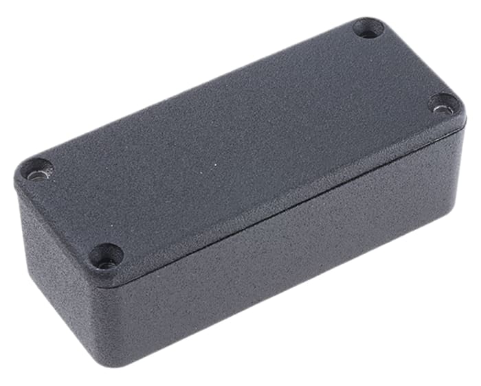 Hammond 1590 Series Black Die Cast Aluminium Enclosure, IP54, Black Lid, 92.5 x 38.5 x 27mm
