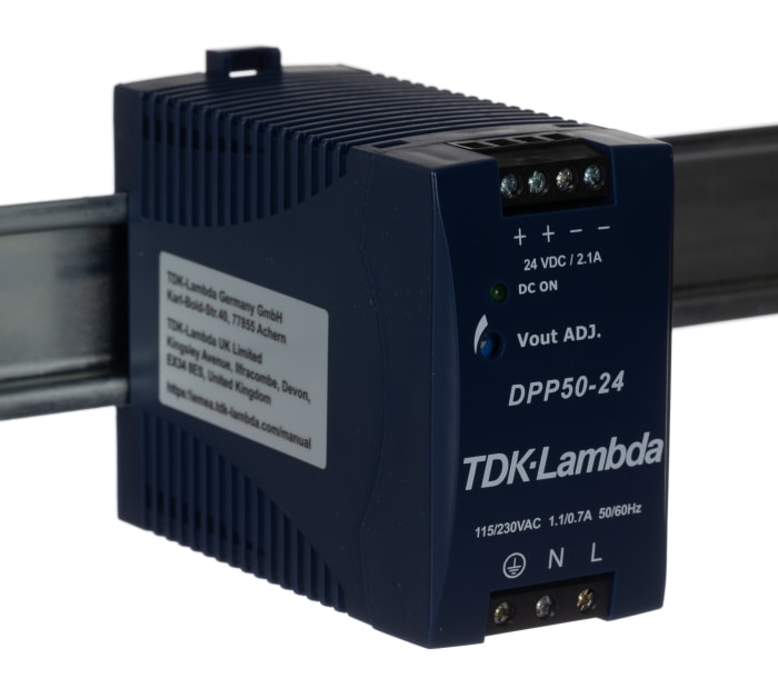TDK-Lambda DPP Switched Mode DIN Rail Power Supply, 85 → 264 V ac / 90 → 375V dc ac, dc Input, 24V dc dc
