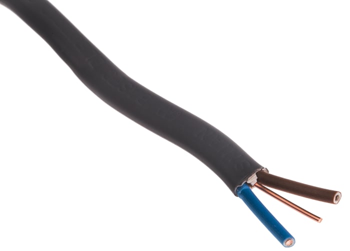 Prysmian, Twin & Earth, 10m 2+E Core, Grey PVC Power Cable +70°C