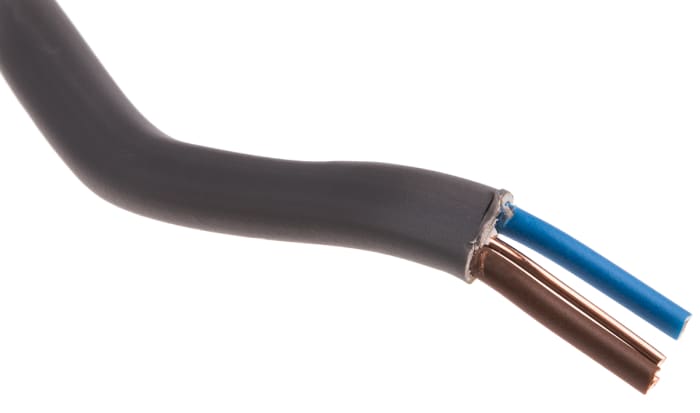Prysmian, Twin & Earth, 10m 2+E Core, Grey PVC Power Cable +70°C