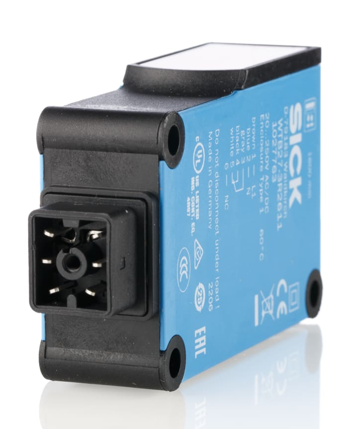 Fotoelektrický snímač, řada: W27-3 30 mm → 1.6 m Infračervený Blok Konektor Q6, výstup: Relé IP65
