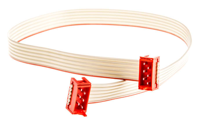 TE Connectivity Micro-MaTch Series Flat Ribbon Cable, 6-Way, 1.27mm Pitch, 250mm Length, Micro-MaTch IDC to Micro-MaTch
