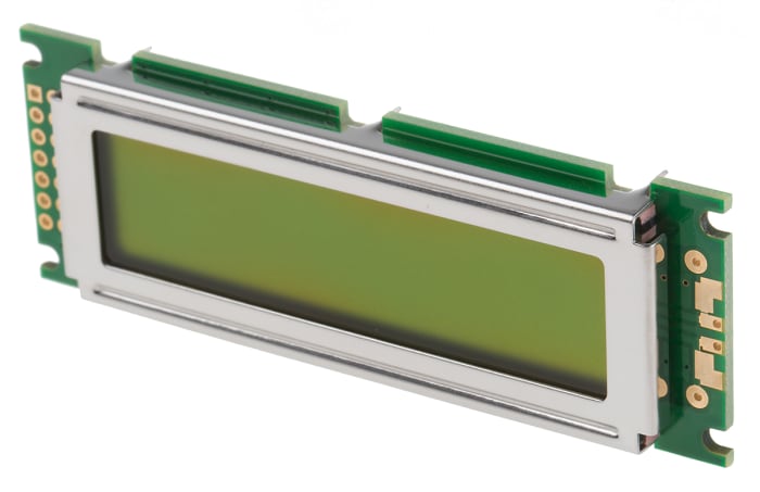 Displaytech 162D-BA-BC Alphanumeric LCD Display, Yellow on Green, 2 Rows by 16 Characters, Reflective