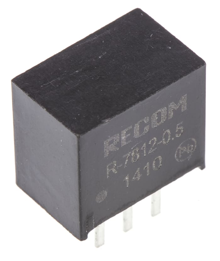 Recom Switching Regulator, Through Hole, 12V dc Output Voltage, 15 → 32V dc Input Voltage, 500mA Output Current,