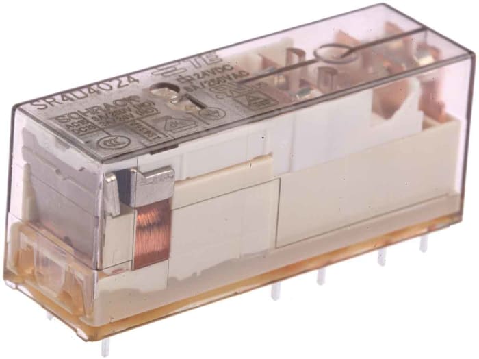 TE Connectivity PCB Mount Force Guided Relay, 24V dc Coil Voltage, 4 Pole, DPDT