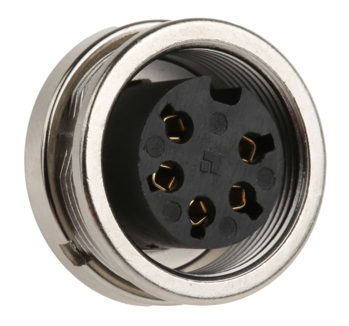 Lumberg, KFV 5 Pole M16 Din Socket, DIN EN 60529, 5A, 250 V ac IP40, Female, Panel Mount