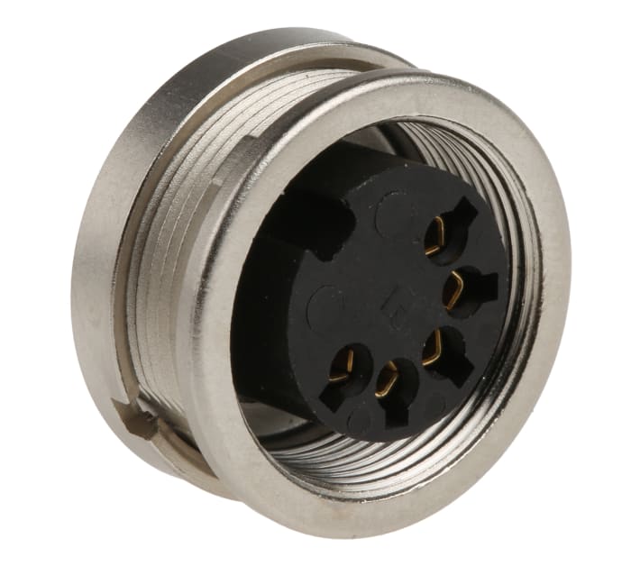Lumberg, KFV 5 Pole M16 Din Socket, DIN EN 60529, 5A, 60 V ac IP40, Female, Panel Mount