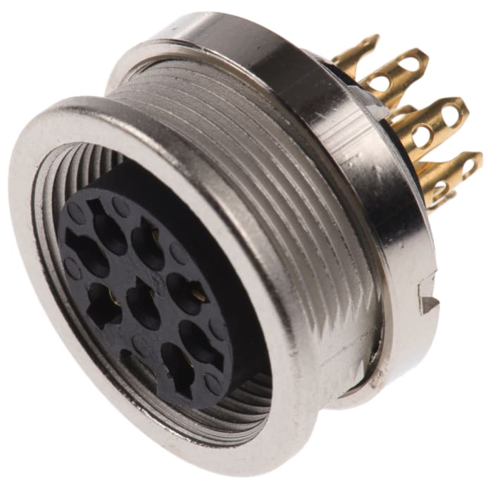 Lumberg, KFV 8 Pole M16 Din Socket, DIN EN 60529, 5A, 60 V ac IP40, Female, Panel Mount