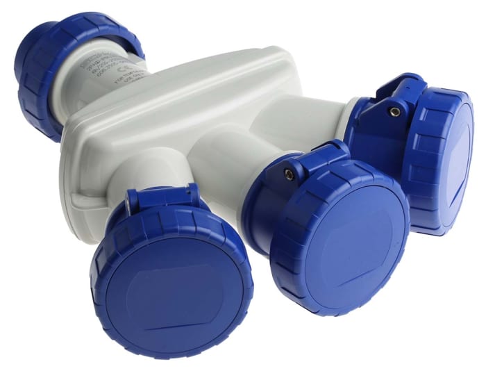 Scame IP66 Blue 1 x 2P + E, 3 x 2P + E Industrial Power Connector Adapter Plug, Socket, Rated At 16A, 240 V