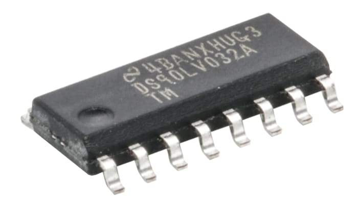 Récepteur LVDS, DS90LV032ATM/NOPB, Quadruple LVTTL 400Mbps, SOIC, 16 broches