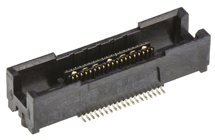 Connecteur femelle pour CI, 38 contacts, 2 rangées, 0.64mm, Montage en surface, Droit