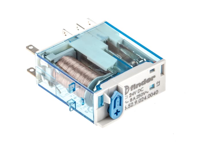 Finder Plug In Relay, 24V dc Coil, 8A Switching Current, DPDT