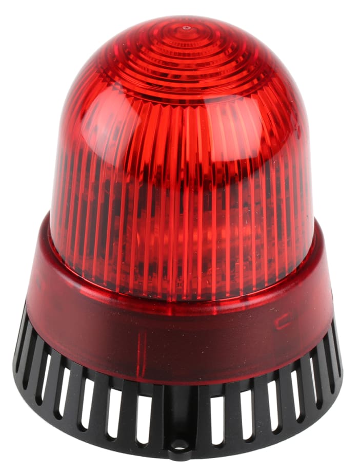 Red xenon beacon &amp; sounder, 24Vac/dc