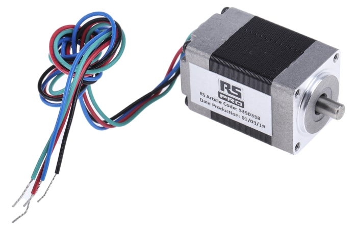 RS PRO Hybrid, Permanent Magnet Stepper Motor, 17.5mNm Torque, 3.96 V, 1.8°, 20.2 x 20.2mm Frame, 4mm Shaft